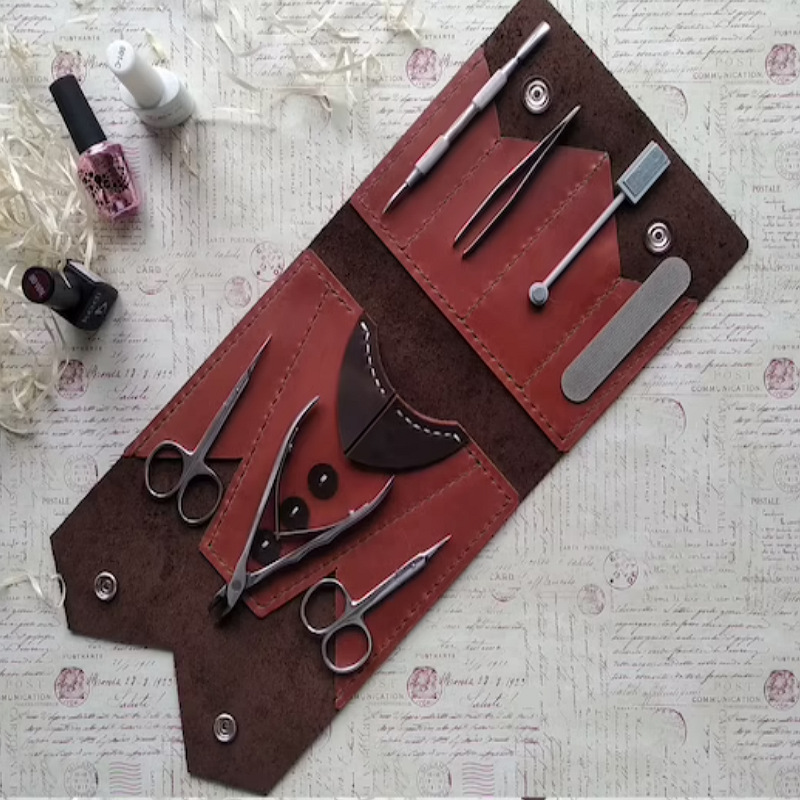 指甲剪收纳保护套 PU皮修眉夹工具收纳包 美妆剪镊子小夹子皮套