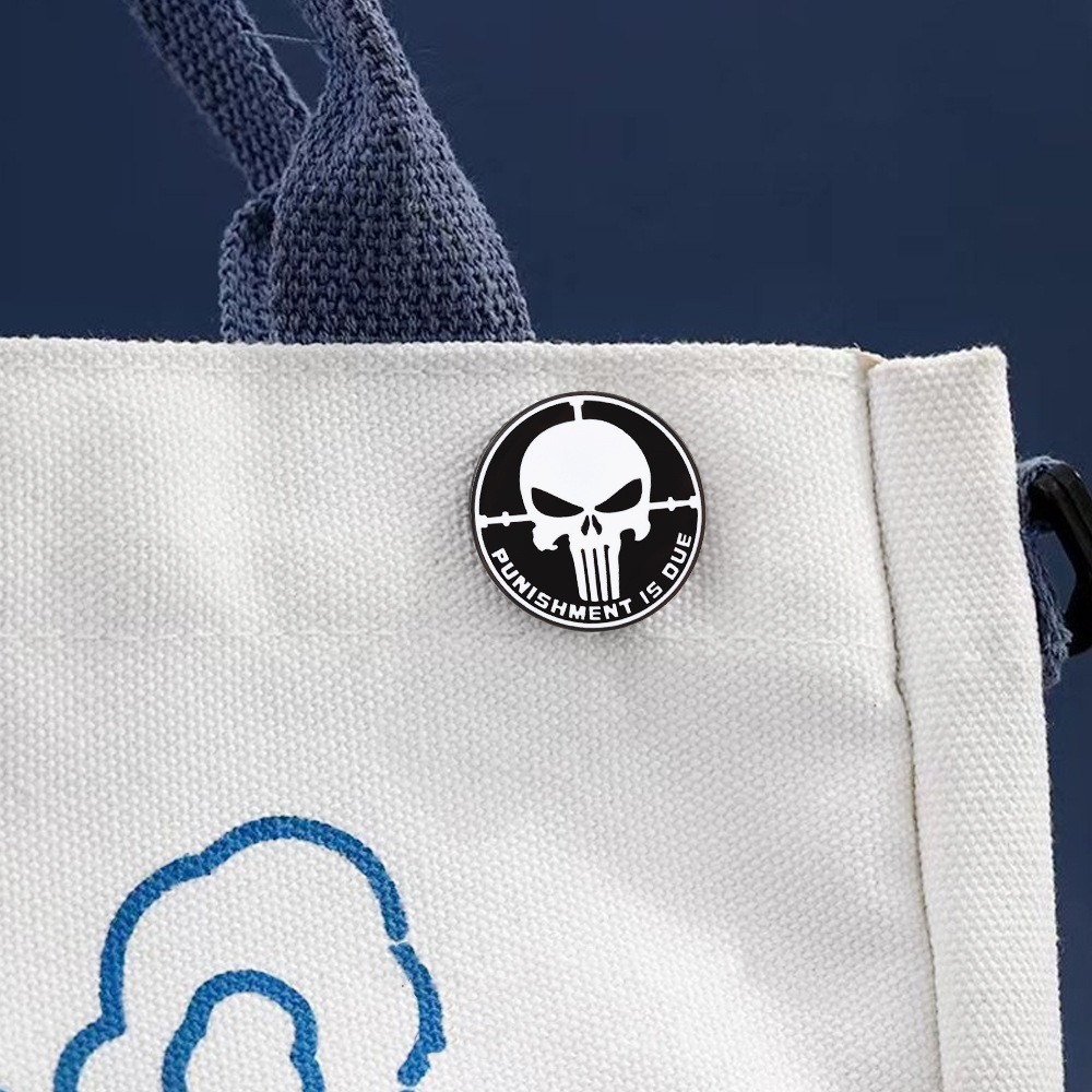 Punisher Ghost Rider Enamel Brooch Skull Cross Sight Lapel Pin Souvenir Fan Gift Badge