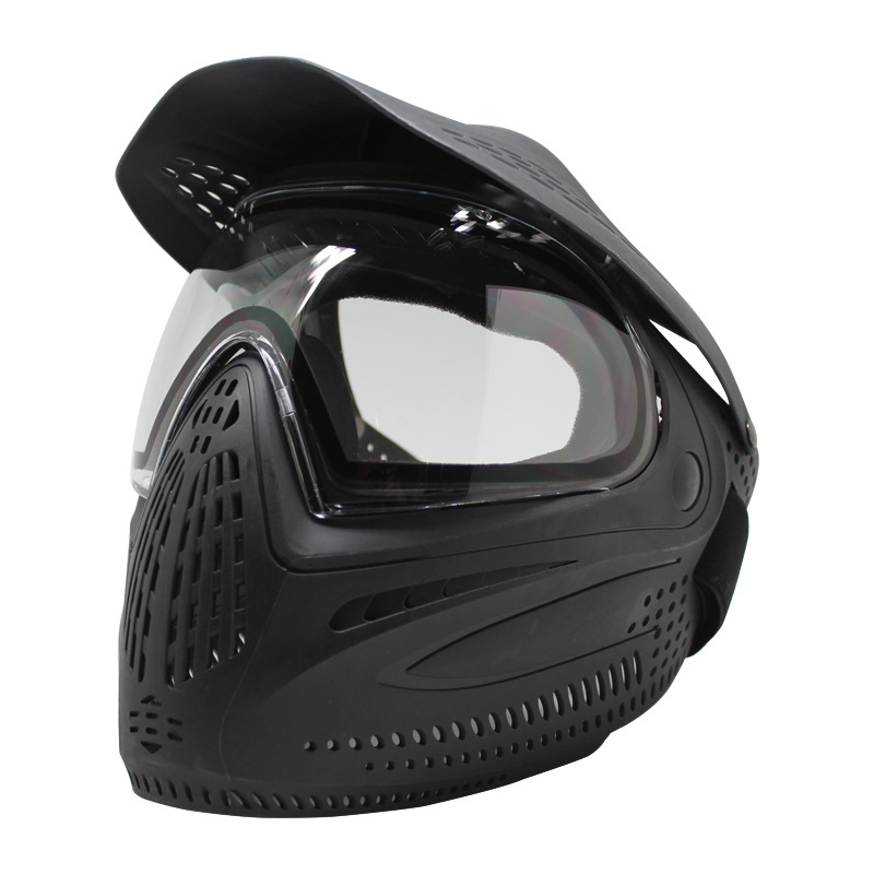 Great黑色双带大帽檐面罩 跨境供应彩弹cs面罩paintball头盔mask