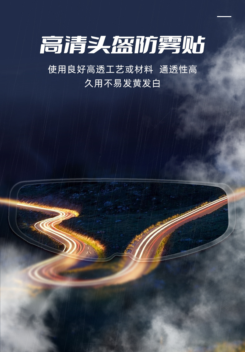 Soman Motorcycle Helmet Anti-Fog Lens Universal Rearview Mirror Sticker Japanese Material Waterproof Transparent Anti-Fog Film