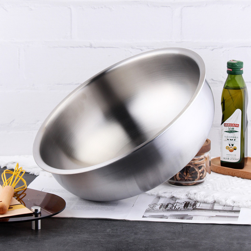 COOKONE 18 / 10 acero inoxidable borde ancho y tazón de fideos tazón de sopa tazón de preparación de platos para lavar verduras en sopa de cocina de cocina sin escoger la estufa