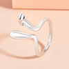 Cartoon birthday charm, rabbit, fashionable silver ring, jewelry, new collection, simple and elegant design