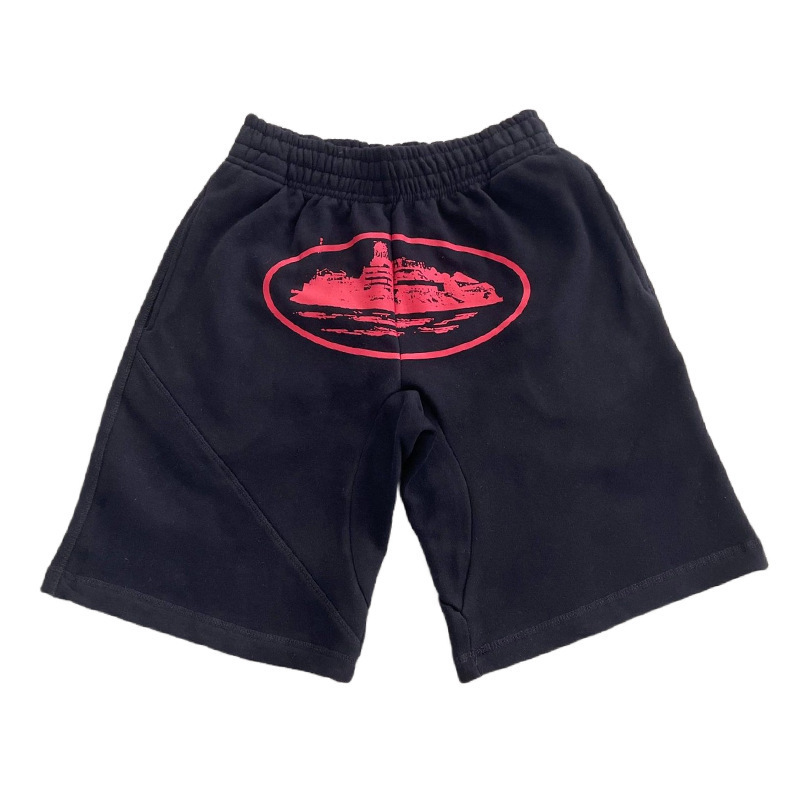 Corteiz American Street Hip Hop Print Knitting Shorts Pantalones de guardia de cinco puntos sueltos de verano de marca de moda para hombres