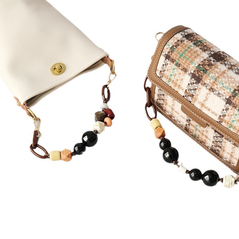 European and American acrylic bead chain, fashionable wooden bead bracelet, accessories, shoulder strap, crossbody lanyard, bag strap, mobile phone chain_voghion.com