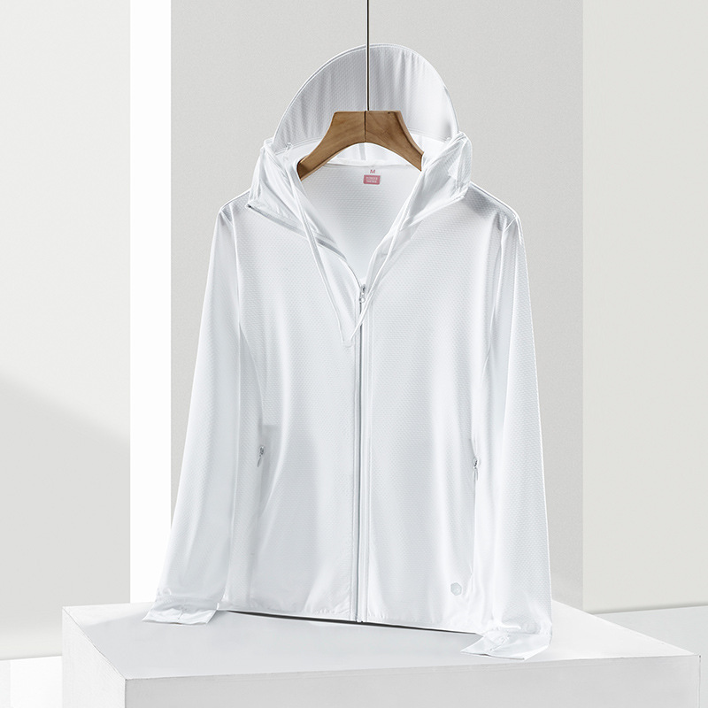 Jiao Mou con la misma ropa de protección solar personalizada de verano de hielo para mujeres grandes gorras desmontables ligeras y delgadas transpirables anti-UV para hombres