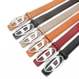 2025 New American Retro D-Buckle Genuine Leather Belt Women's Decorative Suit Jeans Belt Factory Direct Sales