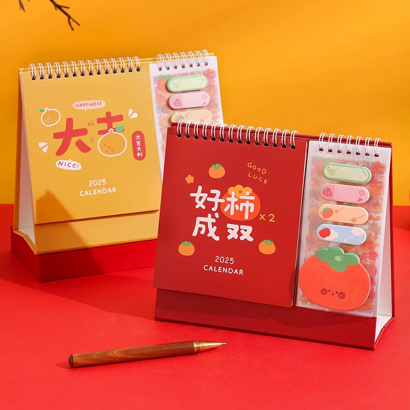 Yujian Eslite 2025 Fruit Party Series-Многофункциональный тайваньский календарь учащиеся учиться самодисциплине выбивание календарь