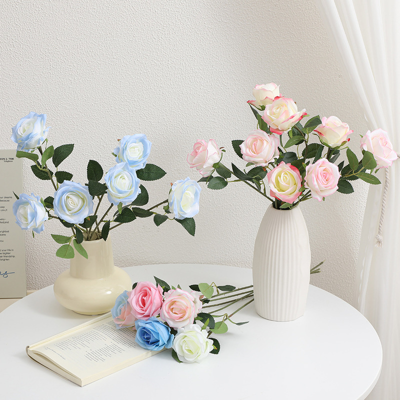 Single artificial rose flower, home living room decoration, wedding arrangement, rose waterfall landscaping, photo prop Single artificial rose flower, home living room decoration, wedding arrangement, rose waterfall landscaping, photo prop