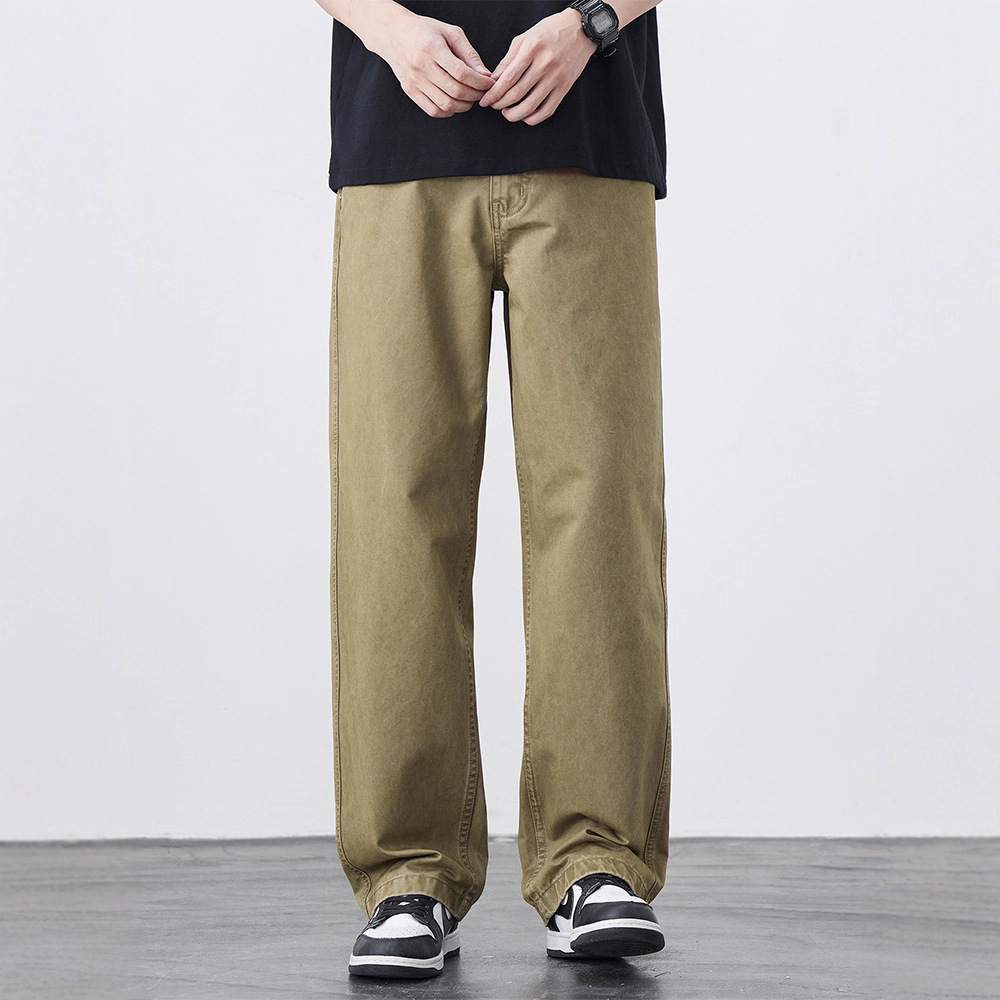 2025 Spring/Summer New Loose American High Street Straight Casual Pants for Teenagers Versatile Straight Slim Casual Pants for Men