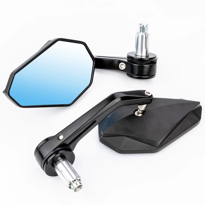 Neutral Rearview Mirror for Electric Vehicles and Motorcycles, Retro Modified Handlebar End Reversing Mirror, Aluminum Alloy Curved Rod Reflector (Motorcycle rearview mirror) - 039-handlebar-rearview-mirror