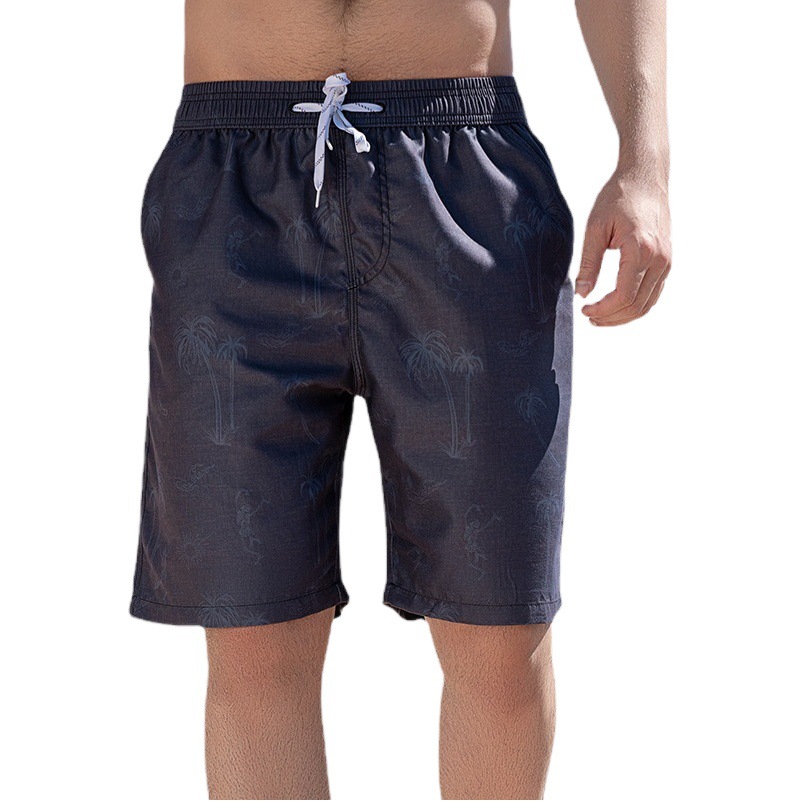 Pantalones de playa transfronterizos pantalones de verano de los hombres de secado rápido sueltos más tamaño pantalones cortos de vacaciones de ocio de cinco puntos de coco impreso pantalones cortos de playa