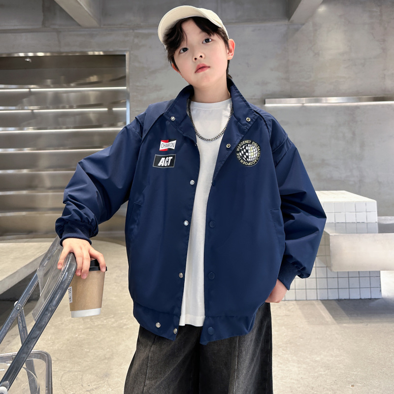 Boys' Bomber Jacket 2026 Spring and Autumn Baseball Jacket Functional Trendy Top Stylish Baseball Shirt for Older Children