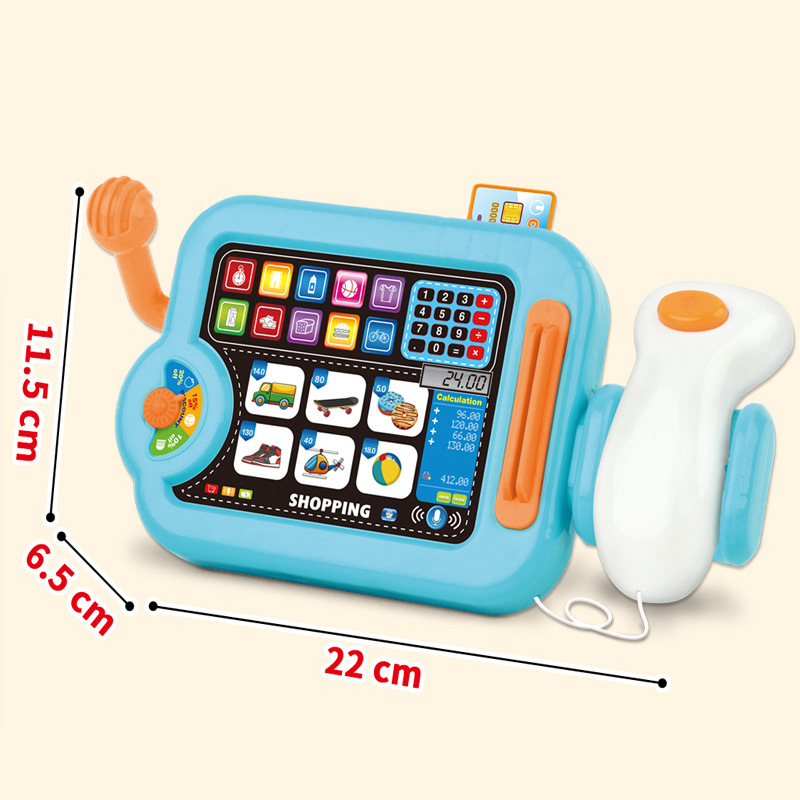 Transfronteriza niños simulación escaneo tarjeta de crédito supermercado caja registradora compras jugar casa juguete iluminación efecto de sonido fábrica al por mayor