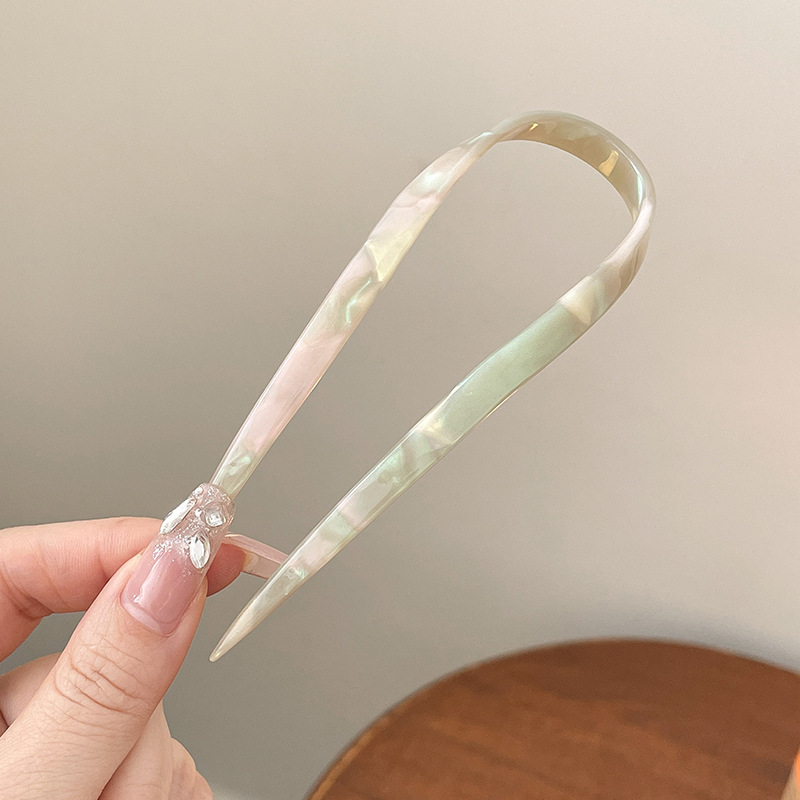 Nuevo estilo chino en forma de U pinzas de cabello de chicas bola de cabeza máquina de cabello insertado peine de alta sensación de cabeza trasera pinzas fijas