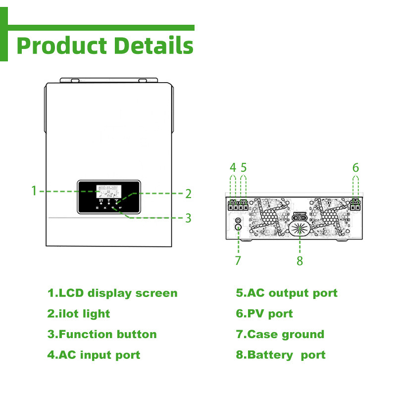 3kw単相230v光起電力インバータ80a mppt家庭用貯蔵混合太陽エネルギーインバータ|undefined