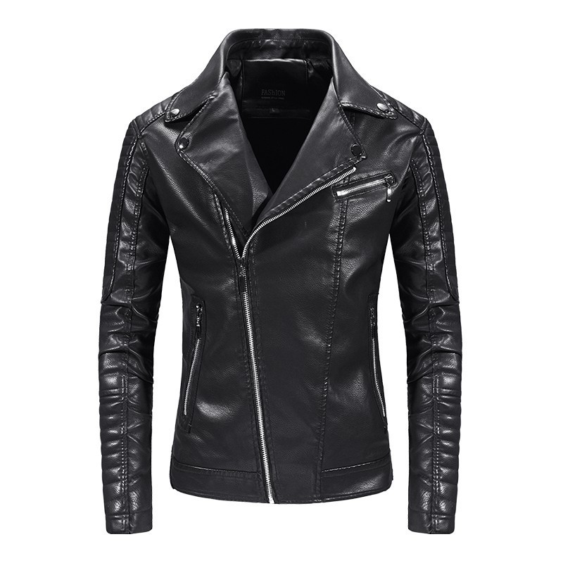 New export fashion men's leather jacket, punk style motorcycle jacket, leather coat, factory wholesale PU leather men's jacket