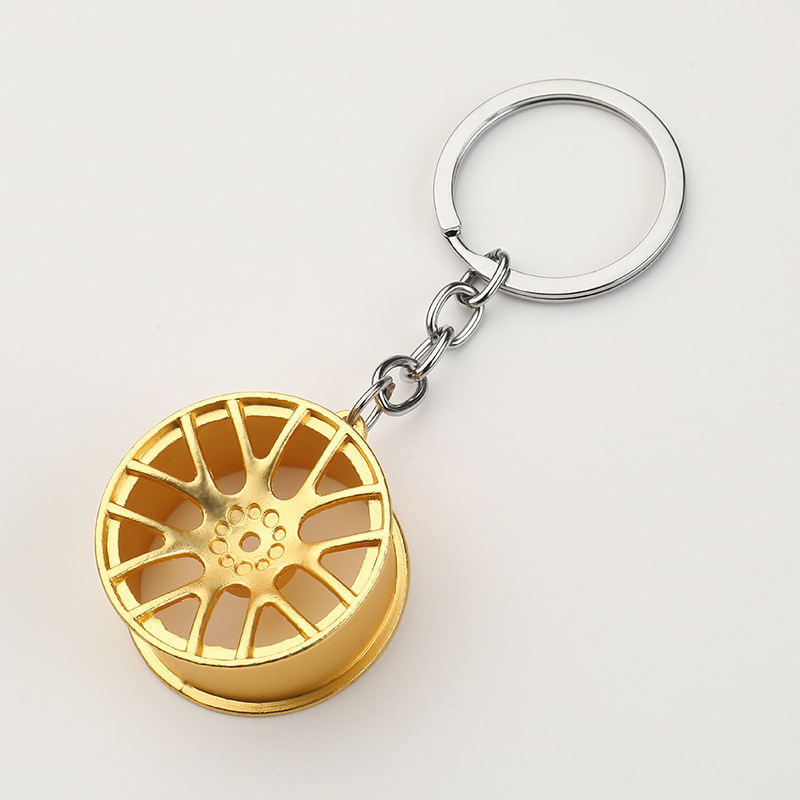 Couple, Unisex Gender Direct Sales Car Modification Fittings Small Gift Men's Metal Wheel Hub Pendant Wholesale Wheel Hub Keychain
