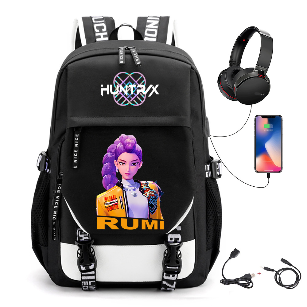 Comercio exterior transfronterizo KPOP Caza de brujas película impresión perimetral mochila mochila escolar mochila USB