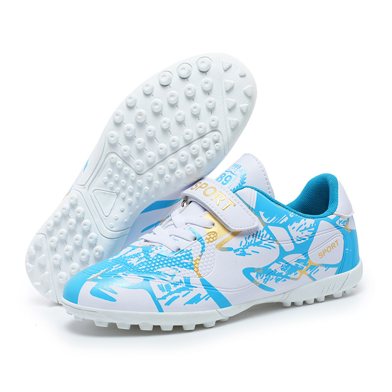 Scarpe da calcio per bambini ShoeGlobe con velcro per ragazzi, TF, studenti delle scuole elementari, ragazze, adolescenti, AG, tacchetti lunghi per bambini più grandi_voghion.com