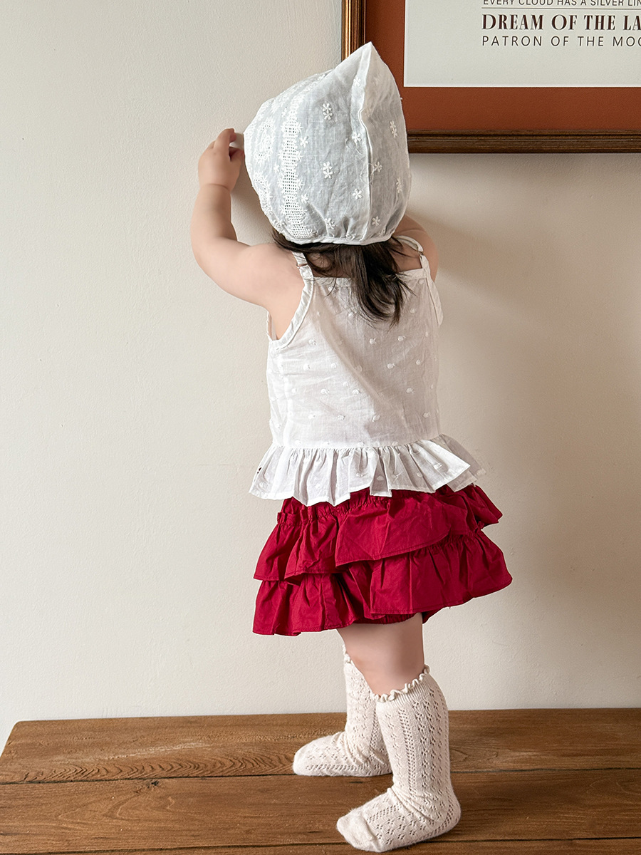 Ropa para niños de caña de pera Chaleco para niños Verano 2025 Nuevo estilo niña Algodón puro Clase A Camisola Camiseta Ropa de bebé