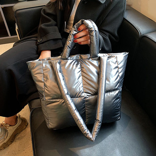 Capacious shoulder bag, fashionable demi-season down jacket one shoulder with down, high-quality style