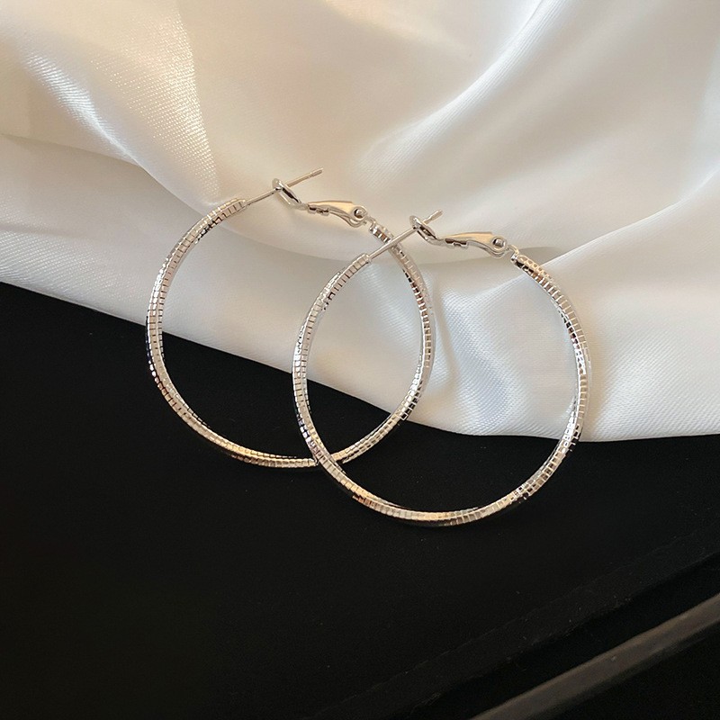 Pendientes de metal transfronterizos de otoño e invierno con aguja de plata, pendientes, pendientes de viento frío de moda de nicho, pendientes de lujo de alta gama de luz de todo fósforo