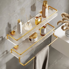 Punch-Free Bathroom Shelf – Wall-Mounted Acrylic Storage Rack for Washroom Sinks, Toilets, and Vanity Areas