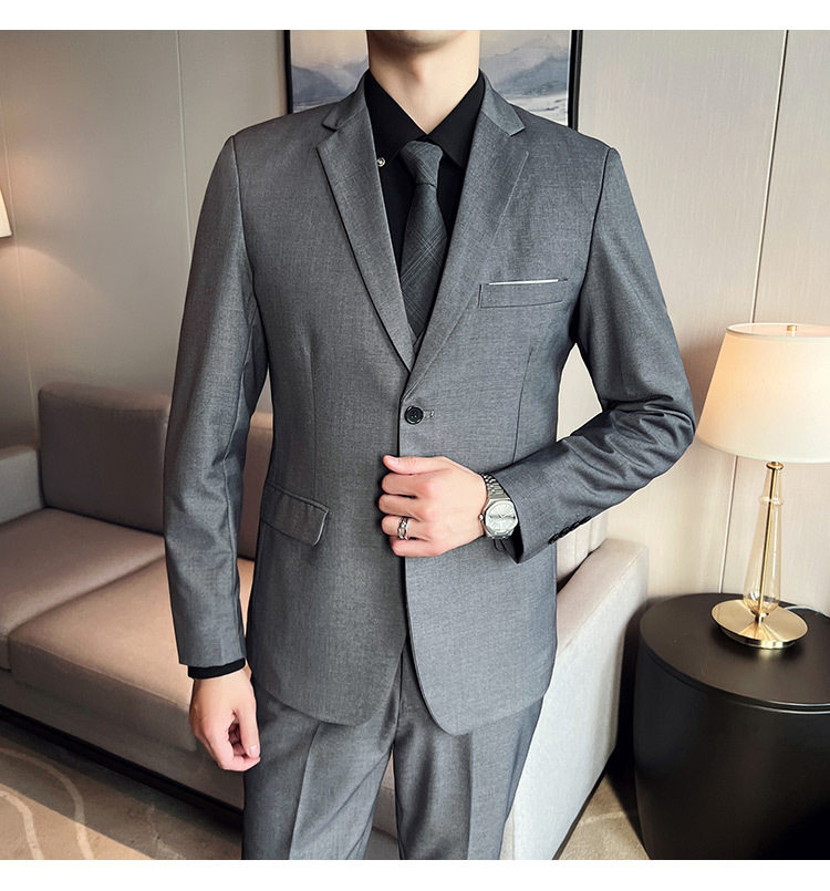 Bộ vest nam ba món ôm dáng, áo vest công sở cho nhân viên văn phòng và chú rể — Burgundy (áo đơn hai nút), Burgundy (áo đơn một nút), Màu xanh (áo đơn hai nút), Màu xanh (áo đơn một nút) chi tiết 14