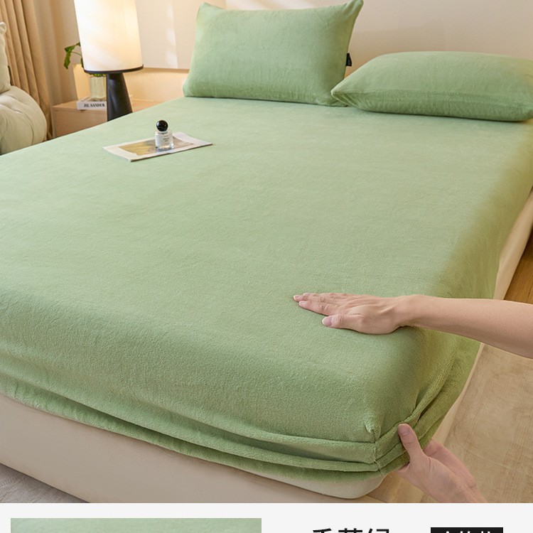Leche cama de terciopelo 2026 nuevo invierno más terciopelo espeso brida de coral cama de terciopelo sábanas colchón cubierta protectora