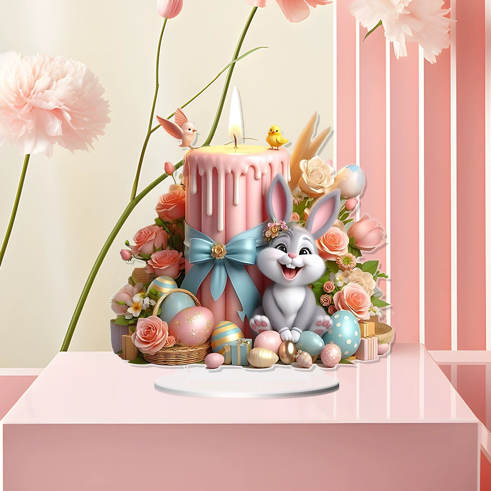 Candle, acrylic atmospheric table rabbit, (Cross-border trading)