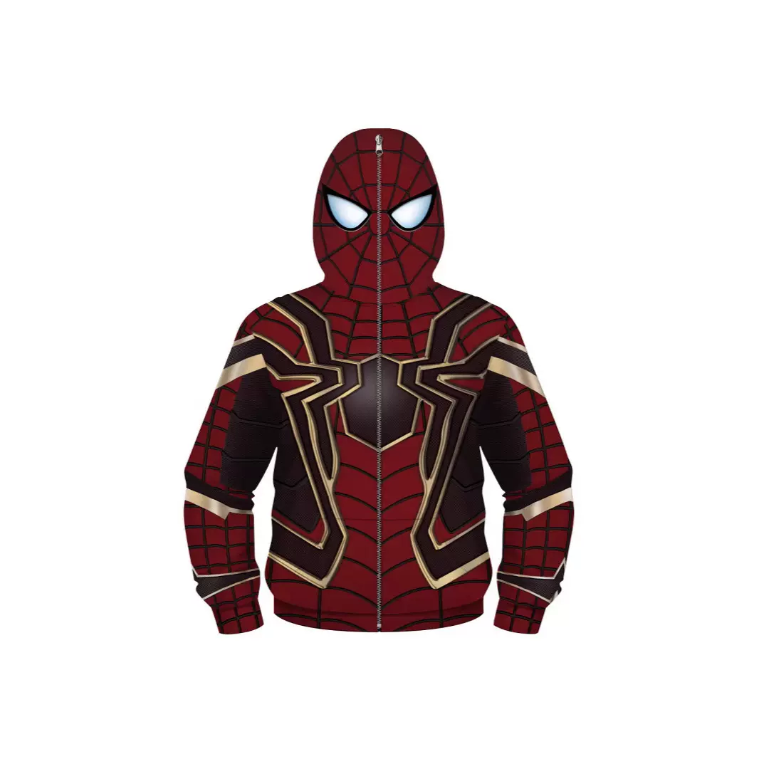 亚马逊跨境新款漫威系列童装cos长袖连帽衫 3D数码印花拉连帽卫衣