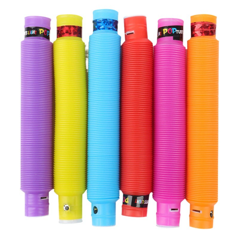 Трансграничная новая вспышка сильфонная декомпрессионная светодиодная водопроводная трубка декомпрессионная светящаяся телескопическая трубка игрушки