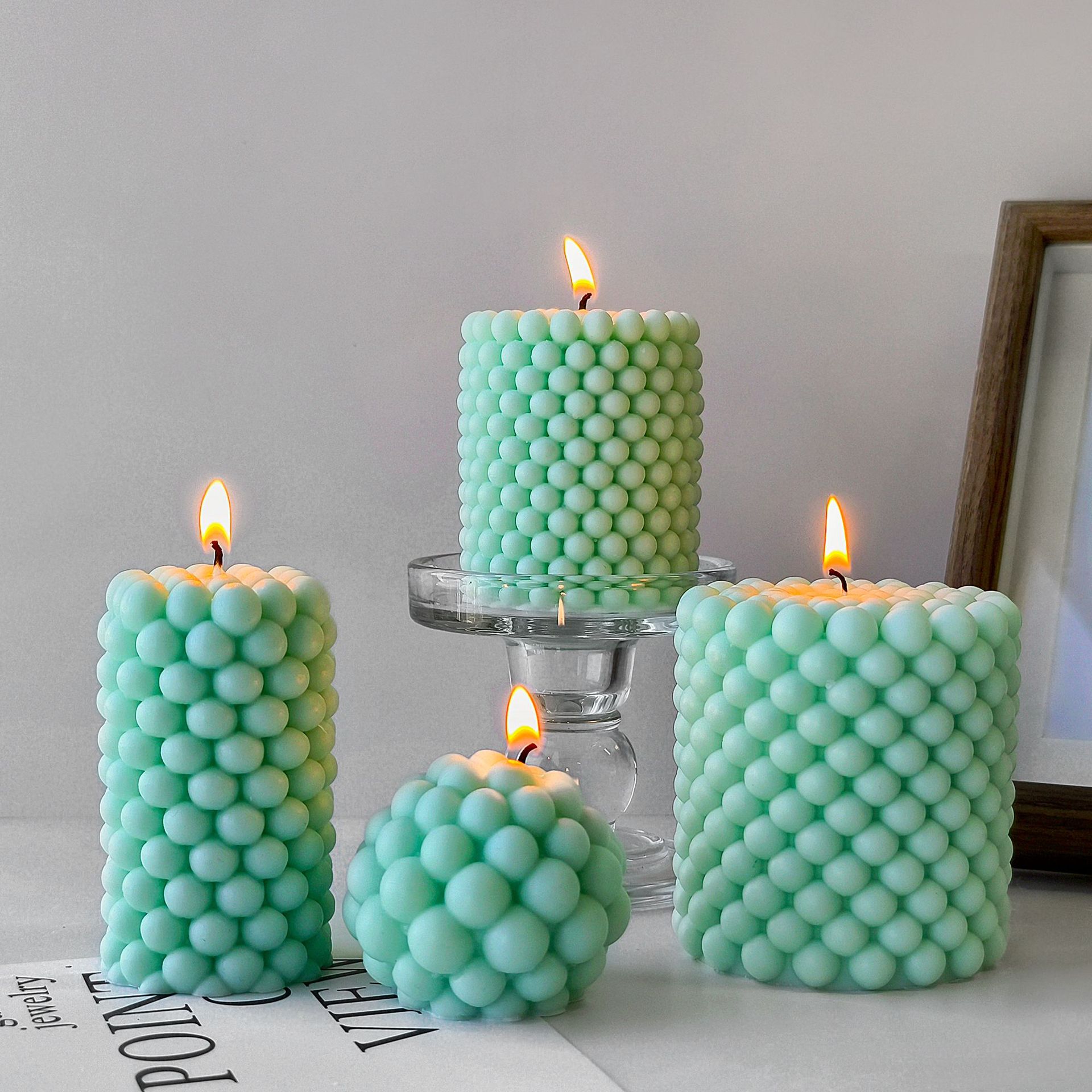 Jiahuimei creativo geométrico aromaterapia vela decoración molde DIY artesanal jabón pastel hornear molde de silicona