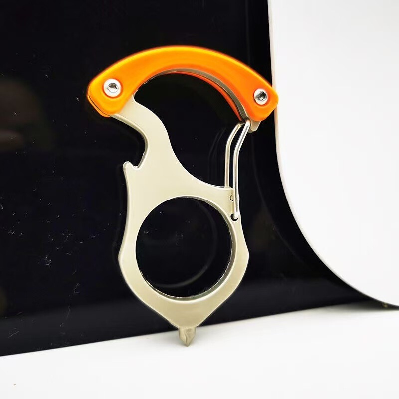 Protective Self-Defense Keychain, Multifunctional Keychain, Self-Defense Tool, Finger Ring, Outdoor Car Hanging Buckle, Safety Buckle, Keychain