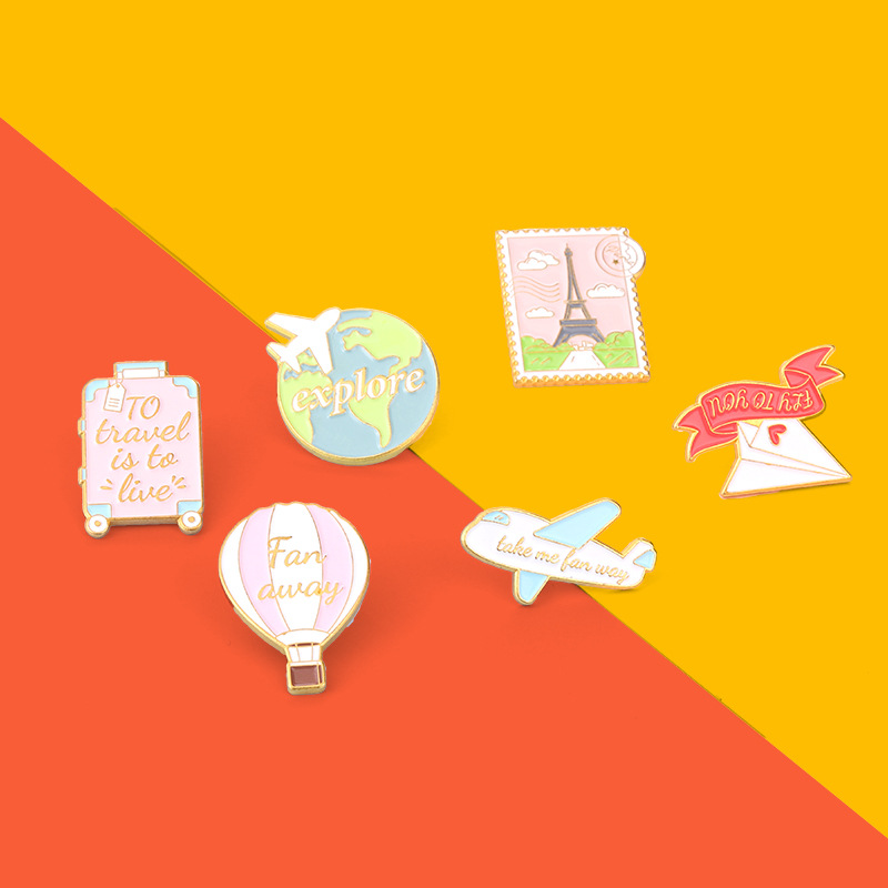 Stoving Varnish Design Fashion Style Fashion Pin Rectangle Landscape Alloy Stoving Varnish Women'S Brooches