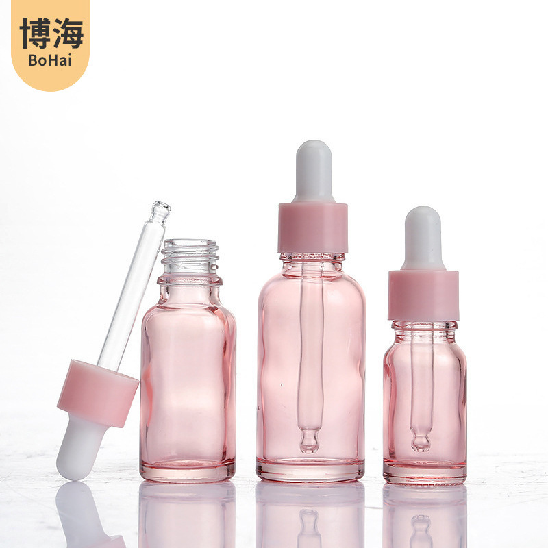 In stock 10ml cosmetic sub-packaging blending bottle 20ml peach pink essential oil bottle glass dropper essence bottle empty bottle In stock 10ml cosmetic sub-packaging blending bottle 20ml peach pink essential oil bottle glass dropper essence bottle empty bottle