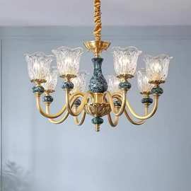 全铜陶瓷美式吊灯创意个性欧式餐厅温馨浪漫卧室简约大气客厅灯具
