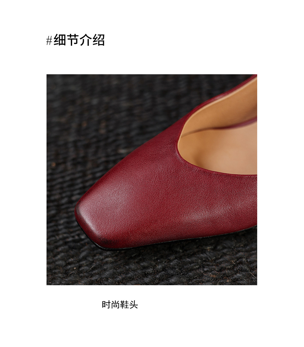 Giày cao gót nữ mũi nhọn da bò rửa nước, gót 3 cm, phong cách Hàn Quốc — đen chi tiết 11