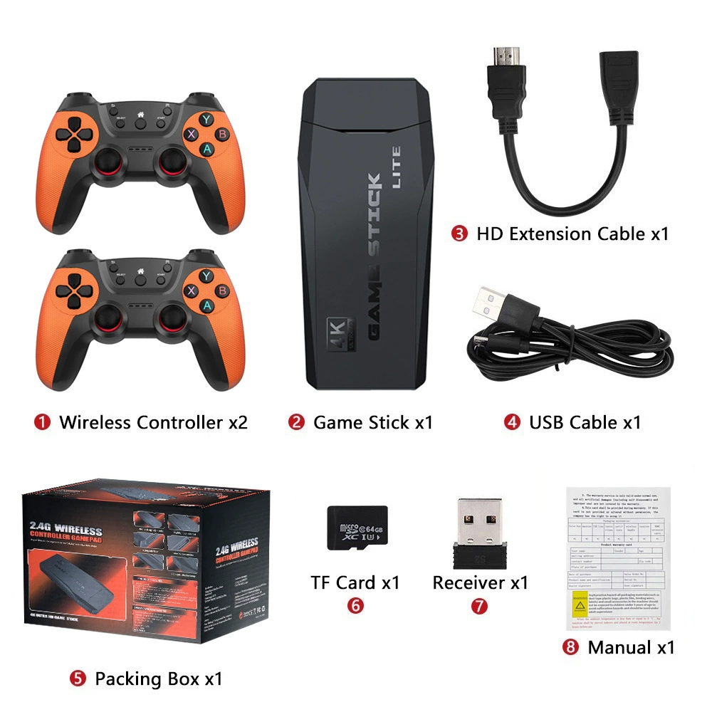 Домашняя аркадная консоль M8 Y3lite, 2.4G беспроводная, HDMI 1080P, Dual Controllers, поддержка Retro PS1