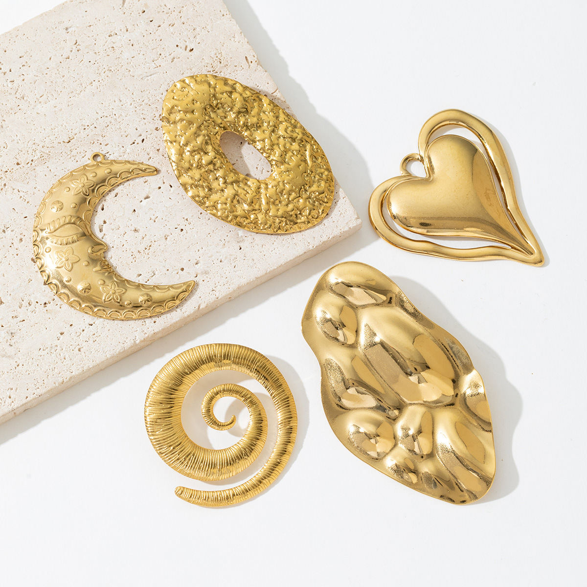 Cross-Border Jewelry Accessories, Exaggerated Holiday-Style Pendants, High-End Design Stainless Steel Earrings, Necklaces, DIY Accessories, Versatile
