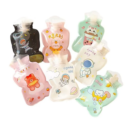 Hot water bottle filled with water mini small hand warmer bag student portable hand warmer cute girl heart transparent warm bag