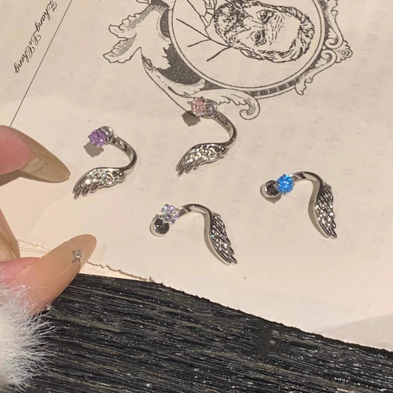 Shining Beautiful Angel Wing Ear Bone Nail Ins Niche Unique Wing Winding Shining Diamond Ear Nail Earrings Earrings Shining Beautiful Angel Wing Ear Bone Nail Ins Niche Unique Wing Winding Shining Diamond Ear Nail Earrings Earrings