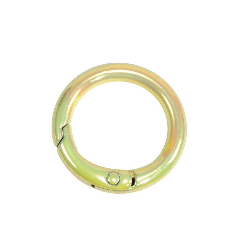 Color hebilla de resorte anillo de chapado uv anillo de división anillo de resorte llavero accesorios de bricolaje anillo de conexión de aleación