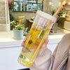 Summer capacious plastic glass, flavored tea, cup with glass, hair mesh, internet celebrity, Birthday gift, wholesale