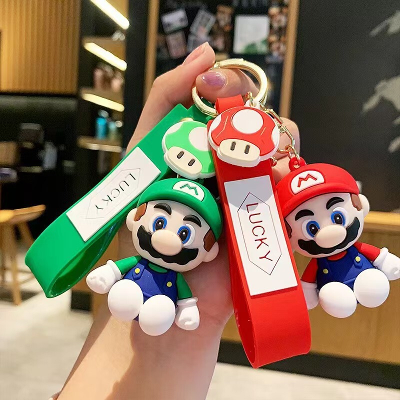 Cartoon Mario Keychain Super Mario Pendant Doll Bag Decoration Car Keychain Holiday Gift