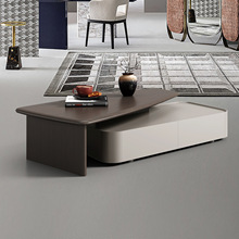 中古风茶几落地电视柜组合套装轻奢高级感现代简约小户型伸缩