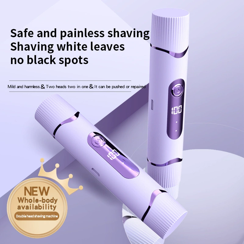 Новая перезаряжаемая портативная электробритва с двумя головками для женских интимных частей, бритья подмышек, бритва для удаления волос на всем теле