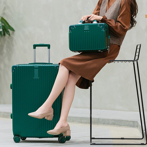 Luggage for women 20 inches travel push cart, men 28-inch password leather suitcase, 24 large capacity zipper twin luggage for dropshipping