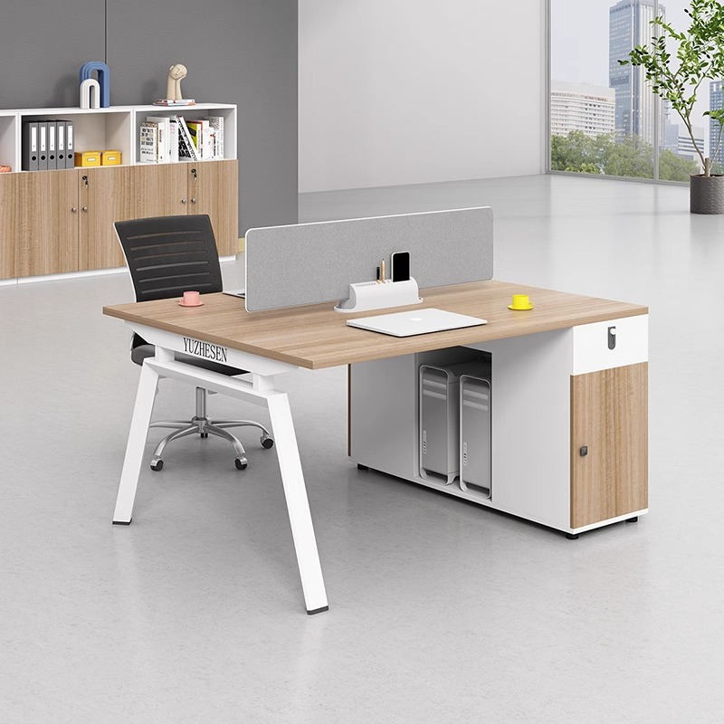 Mesa y silla de oficina simple y moderna de personal combinada tarjeta de trabajo de cuatro personas doble estación de trabajo escritorio de computadora