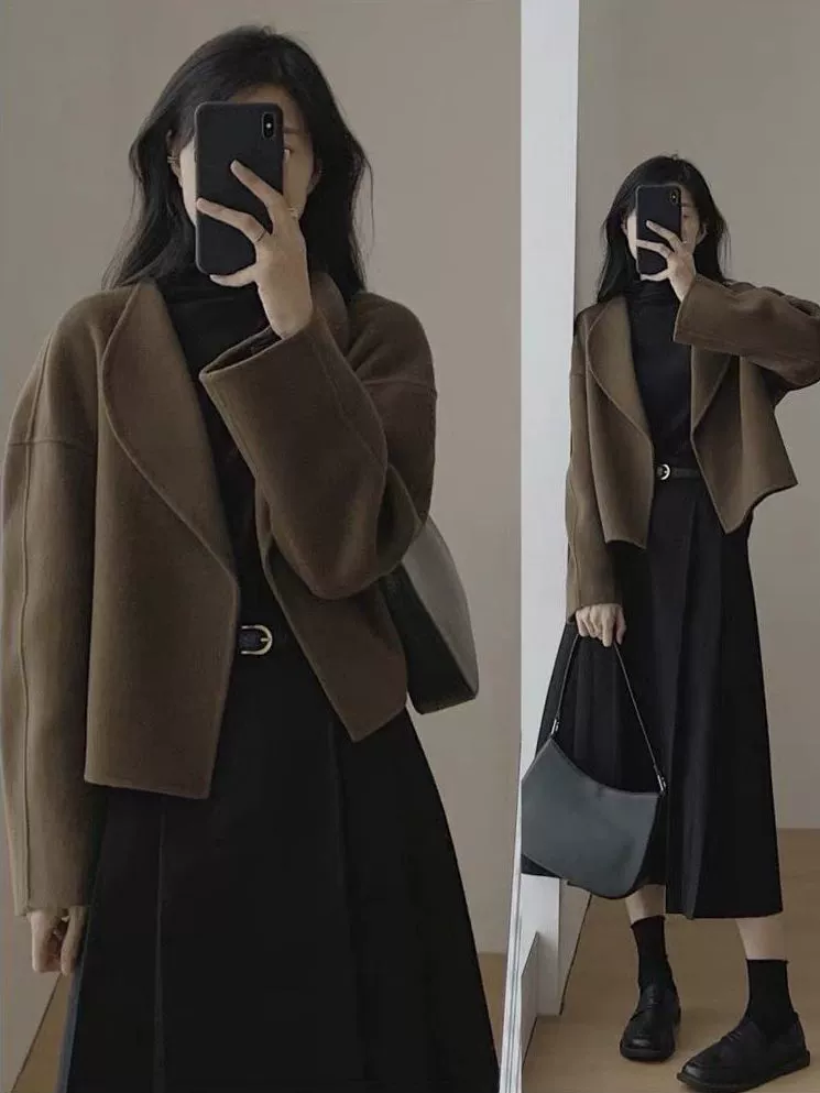 Демисезонный шерстяной жакет, короткий с длинным рукавом, в стиле Chanel, для подростков